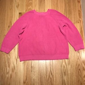 Karen Scott 100% cotton pink knit sweater size XL